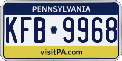 PA license plate KFB9968