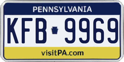 PA license plate KFB9969