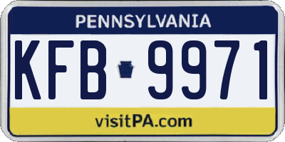PA license plate KFB9971