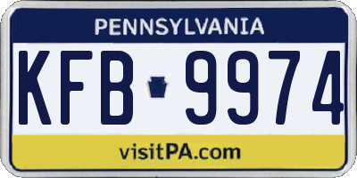 PA license plate KFB9974