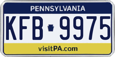 PA license plate KFB9975