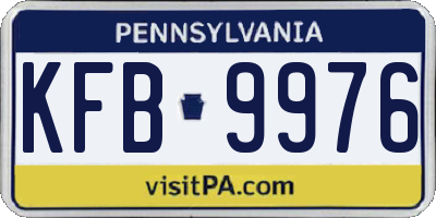 PA license plate KFB9976
