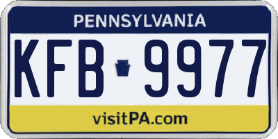 PA license plate KFB9977