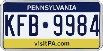PA license plate KFB9984