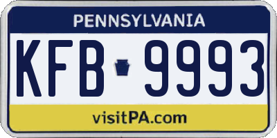 PA license plate KFB9993