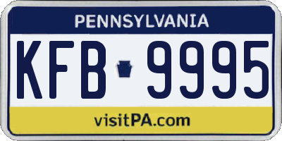 PA license plate KFB9995