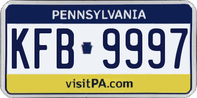 PA license plate KFB9997