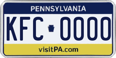 PA license plate KFC0000