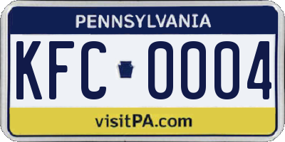 PA license plate KFC0004