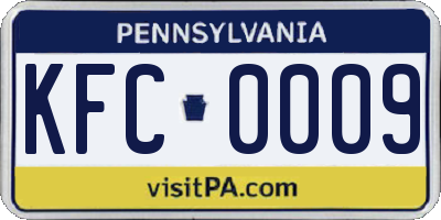PA license plate KFC0009