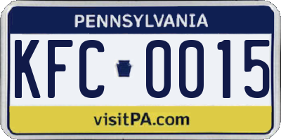 PA license plate KFC0015