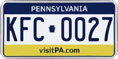 PA license plate KFC0027