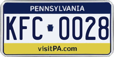 PA license plate KFC0028