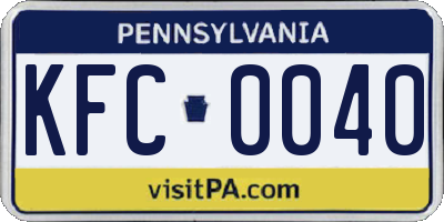 PA license plate KFC0040