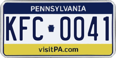PA license plate KFC0041