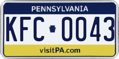 PA license plate KFC0043