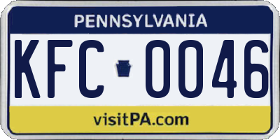 PA license plate KFC0046