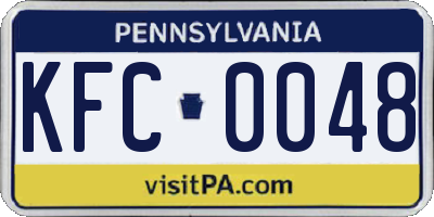 PA license plate KFC0048