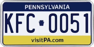 PA license plate KFC0051