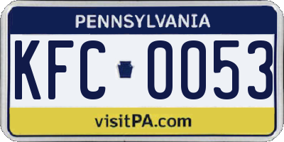 PA license plate KFC0053