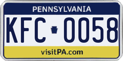 PA license plate KFC0058