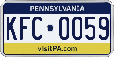 PA license plate KFC0059