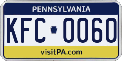 PA license plate KFC0060