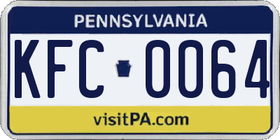 PA license plate KFC0064