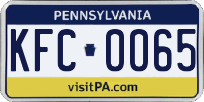 PA license plate KFC0065