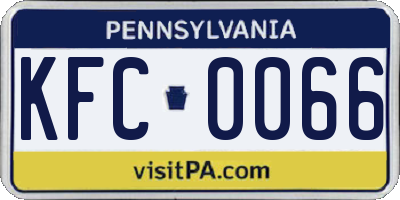 PA license plate KFC0066