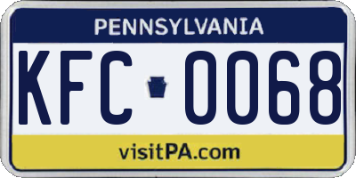 PA license plate KFC0068