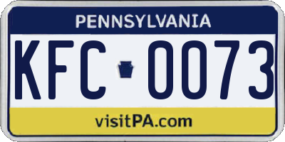 PA license plate KFC0073