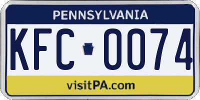 PA license plate KFC0074