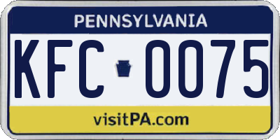 PA license plate KFC0075