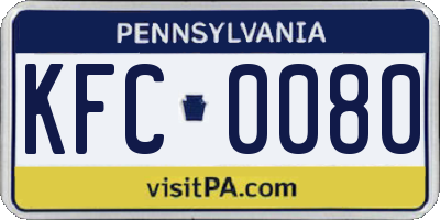 PA license plate KFC0080