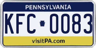 PA license plate KFC0083