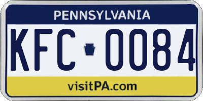 PA license plate KFC0084