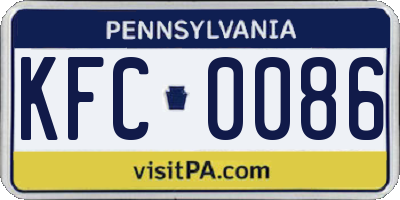 PA license plate KFC0086