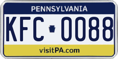 PA license plate KFC0088