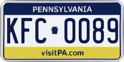 PA license plate KFC0089