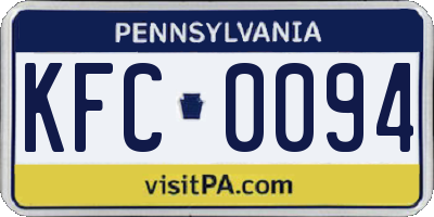 PA license plate KFC0094