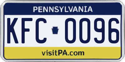 PA license plate KFC0096