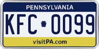 PA license plate KFC0099
