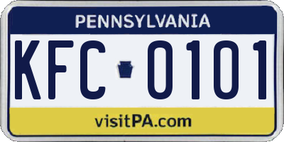 PA license plate KFC0101