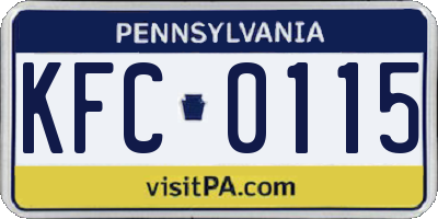PA license plate KFC0115