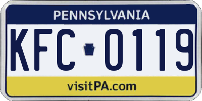 PA license plate KFC0119
