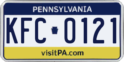 PA license plate KFC0121