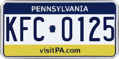 PA license plate KFC0125