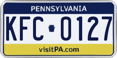 PA license plate KFC0127
