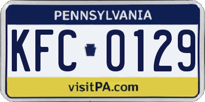 PA license plate KFC0129